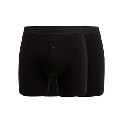 Designer pack of two black soft stretch boxers